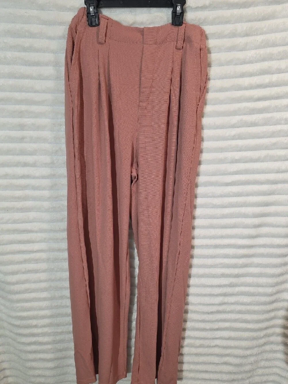 High Waisted Pocket Wide Leg Waffle Work Pants - Picture 3 of 3